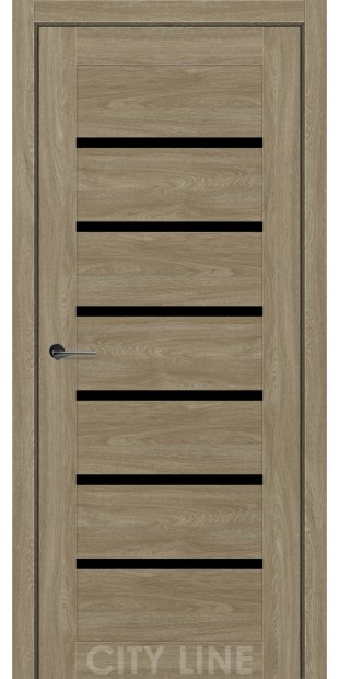 Межкомнатные двери CityLine Express LIVARA korfad-express-livara-artvud-sepiya-oscar-collection-s-cernym-steklom